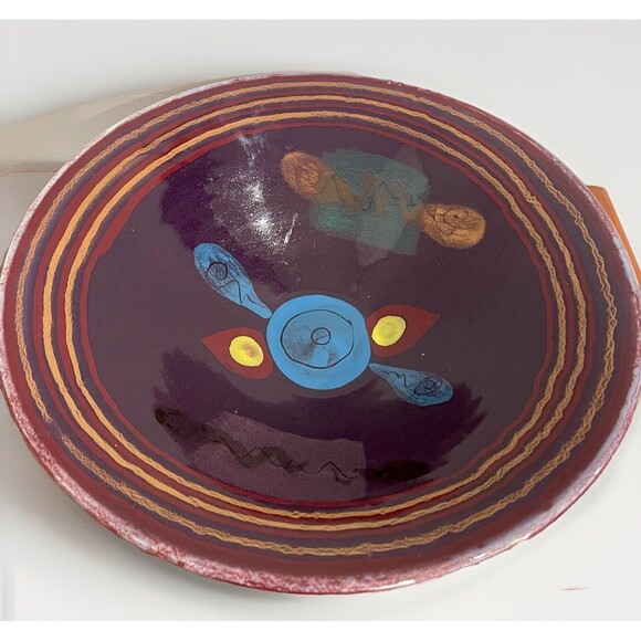 Purple Modern Pasta Serving Bowl Dan Lasser Ceramic Salad 13" Studio Art Pottery - Picture 1 of 9